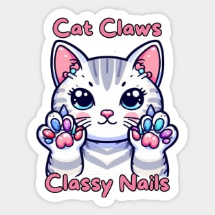 Cat claws nail artist Sticker